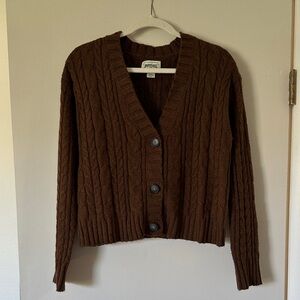 NWOT American Eagle Outfitters Chocolate Cable Knit Cardigan